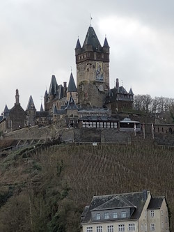 Reichsburg Castle, Cochem and vineyards